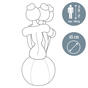 Minge de exercitii Leitz Ergo Cosy 65 cm, culoare gri, cu pompa si husa detasabila - Img 4