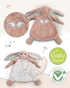 Minge de plus NICI Hase Fjella 25x25cm - roz - Jucarie de plus pentru bebelusi - Img 3