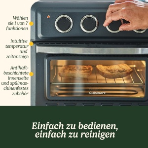 Mini cuptor cu friteuza cu aer Cuisinart | 7 in 1: Prajire, prajire, coacere, gratar, paine prajita, prajire si mentinere calda | 2 setari de caldura, capacitate mare de 17L | 30% mai rapid | Eficient energetic - Img 5