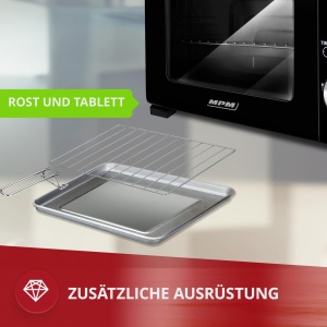 Mini cuptor electric MPM MPE-13 10L 800W Negru cu Timer si Functie de Incalzire SuperioaraInferioara - Img 6