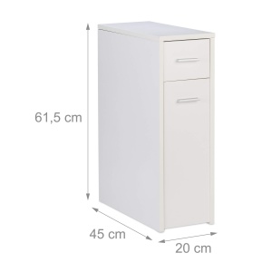 Mini dulap Relaxdays, 2 sertare, 61.5x20x45 cm, alb - Img 4