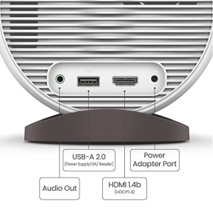 Mini proiector BenQ GV11, unghi de proiectie de tavan de 135deg, extensie de bas de 270deg, Google Android TV 10, design rotund, baterie de 160 min, 200 de lumeni ANSI, corectie automata trapezoidala, Wi-Fi | &, Alb | HDMI - Img 4