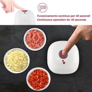 Mini tocator reincarcabil Beper P102ROB051 350 ml 3 lame din otel inoxidabil rosualb - Img 3