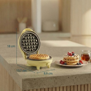 Mini Waffeleisen Bestron AMW500V, 550W, Antiaderent, Galben - Img 2