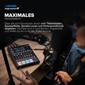 Mixer audio BOSS Gigcaster 8, 8 canale, interfata USB, efecte vocale - Img 4