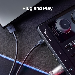 Mixer audio HyperX USB-C intrare XLRTRS 24-Bit96 kHz Phantom Power Negru - Img 6