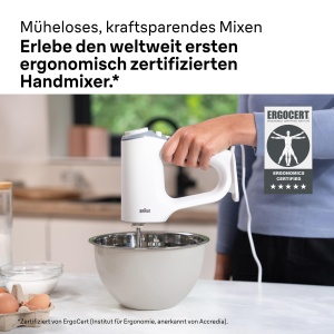 Mixer de mana Braun MultiMix 3, 550W, alb, cu 4 accesorii - Img 2