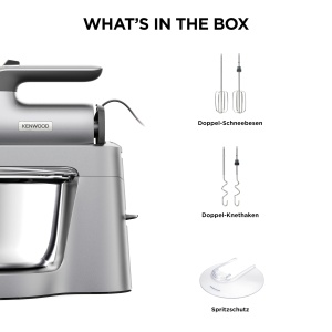 Mixer de mana Kenwood Chefette HMP54.000SI, 650W, 3.5L, Argintiu - Img 8