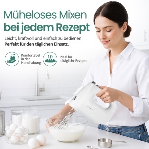 Mixer electric EMERIO HM-124178, 250W, 6 viteze, accesorii din inox - Img 6