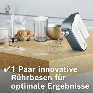 Mixer vertical Bosch MFQ49700, 850 W, 2 Ruhrbesen, 2 Knethaken, alb - Img 4