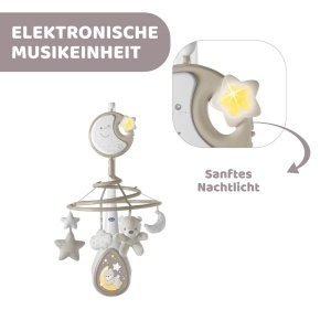 Mobila pentru bebelusi Chicco Next2Dreams 3-in-1, muzica, lumina moale, bej - Img 6