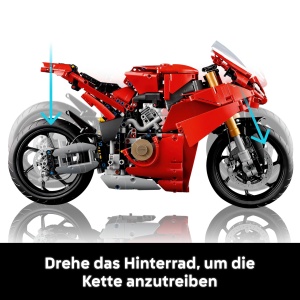 Model LEGO Technic Ducati Panigale V4 S, motocicleta, detalii autentice, rosu - Img 5