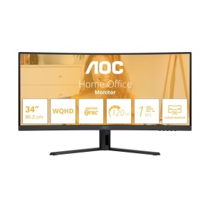Monitor Curbat AOC CU34B3E 34 Zoll UW-QHD, 120Hz, Negru - Img 2