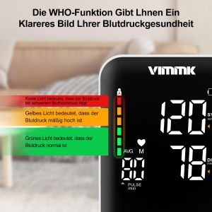 Monitor de tensiune arteriala Vimmk cu display LED, 240 memorii, manseta 22-40cm - Img 6
