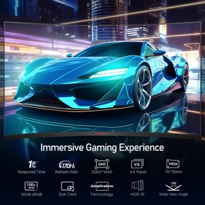 Monitor Gaming Curbat KOORUI 32 Zoll QHD 2560x1440P 170Hz VA - Img 2