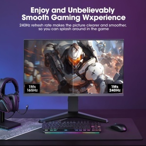 Monitor Gaming KOORUI 27 inch, WQHD, 240Hz, 1ms, NegruRosu - Img 2