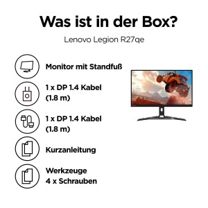 Monitor Gaming Lenovo Legion R27qe, 27, QHD 2560x1440, 180Hz, Negru - Img 8