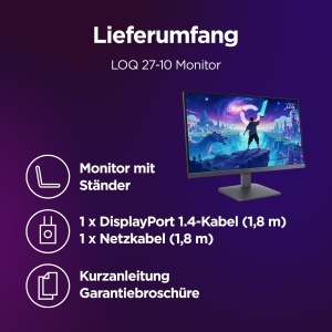 Monitor Gaming Lenovo LOQ 27-10, 27 inch, Full HD, 200 Hz, 0.5 ms, Gri - Img 6