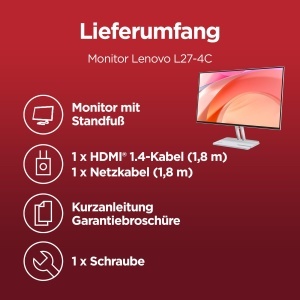 Monitor Lenovo L27-4C, 27 Full HD, 144Hz, 1ms, Gri - Img 9