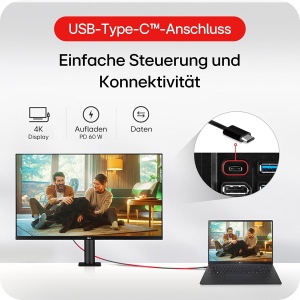 Monitor LG UltraFine Ergo 32UN880K, 32 inch, 4K UHD, USB-C, Negru - Img 6