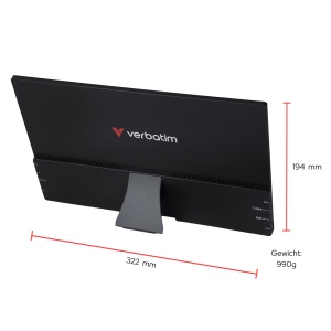 Monitor portabil Verbatim 49591, 35.6 cm (14 inch), Full HD, touchscreen, negru - Img 4