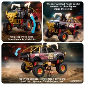 Monster Truck PLAYMOBIL WWE The Rock cu Federare, Hornuri si Figurina - Img 4