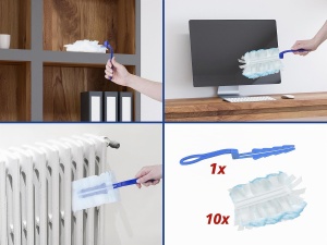 Mop cu maner Beper C203PUL004, 10 lavete, eficient impotriva prafului si alergenilor - Img 3