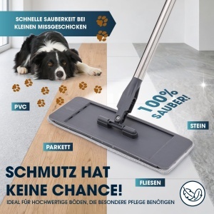 Mop cu rezervor CLEANmaxx Komfort-Mopp DuoTank, 2 rezervoare, 132 cm - Img 5