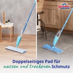 Mop cu spray Spontex Quick Spray Duo, 2 fete, microfibra, design compact - Img 2