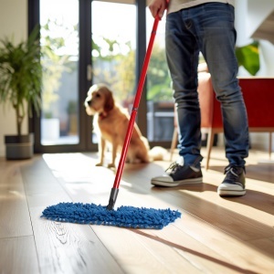 Mop de Curatenie Vileda cu Refolosire, Microfibra, Alb si Albastru - Img 3