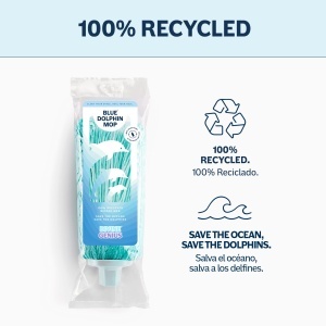 Mop din microfibra Blue Dolphin, 100 reciclat, 22 cm, superabsorbant, turcoaz - Img 3