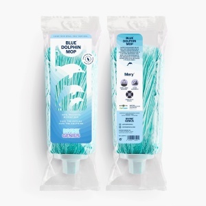 Mop din microfibra Blue Dolphin, cap de 22 cm, reciclabil, superabsorbant - Img 2