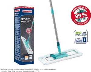Mop pentru podea Leifheit Profi XL, sistem Click, 42 cm, cu maner din otel - Img 2