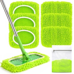 Mop reutilizabil TOPESCT, 6 bucati, microfibra extra groasa, 25x11cm