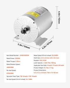 Motor electric VEVOR 3000 W, 72 V, 4900 Umin pentru E-Bike si Go Kart - Img 7