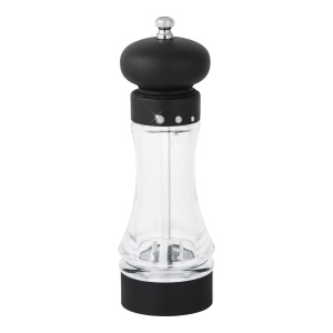 Moulin de sare si piper Fackelmann DIAMANT, transparentsilvernegru, cu mecanism ceramic