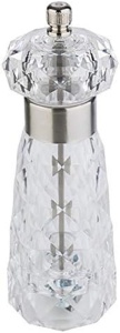 Moulineta de sare APS Diamond, transparenta, 6 cm, cu mecanism din otel inoxidabil