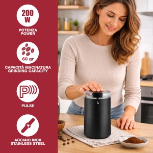 Moulineta electrica Beper P102ROB120, 200 W, capacitate 60 g, negru - Img 2