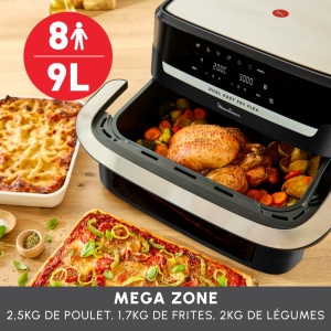 Moulinex Dual Easy Fry Flex friteuza cu aer cu separator FlexCook capacitate 9 l pentru pana la 8 persoane 7 programe prestabilite negru EZ9228F0 - Img 4
