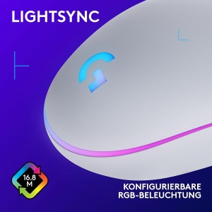 Mouse de gaming Logitech G203, 8000 DPI, RGB, Alb - Img 4
