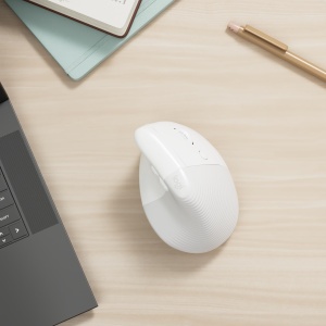 Mouse ergonomic vertical Logitech Lift pentru Mac, wireless, alb - Img 2