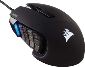 Mouse Gaming Corsair Scimitar RGB Elite, 17 butoane programabile, Negru