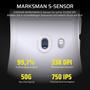 Mouse gaming wireless Corsair Sabre v2 PRO, ultralight 36g, 33000 DPI, alb - Img 6