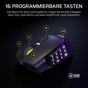 Mouse Gaming Wireless Corsair Scimitar Elite SE Gunmetal, 16 butoane, 33k DPI - Img 3