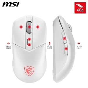 Mouse gaming wireless MSI Versa 300, alb, 8000 DPI, autonomie 50 ore - Img 7