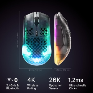 Mouse Gaming Wireless SteelSeries Aerox 3 Gen 2, 68g, 26000 DPI, RGB - Img 2