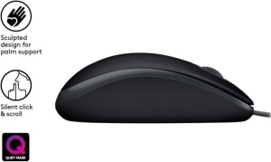 Mouse Logitech B110 Silent USB 1000 DPI Negru - Img 5