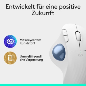 Mouse Trackball Ergonomic Logitech Ergo M575S, Bluetooth, Alb - Img 9