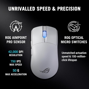Mouse wireless gaming ASUS ROG Harpe II Ace White 42000 DPI 48g alb - Img 5