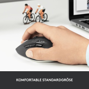 Mouse wireless Logitech M720 Triathlon Multi-Device, Bluetooth, Receptor USB Unifying, 1000DPI, 6 butoane programabile, baterie de 2 ani, pentru laptop, PC, Mac, iPadOS - gri - Img 7